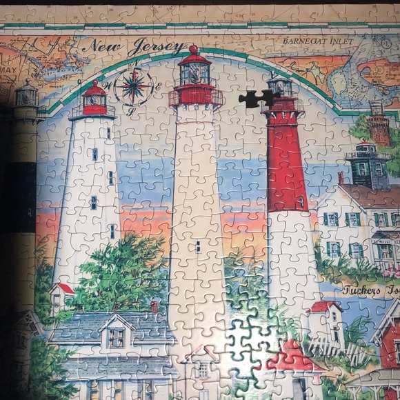 Heritage Jigsaw Puzzle 550 pc. Lighthouses of New Jersey 24" x 18" COMPLETE READ - Picture 5 of 16